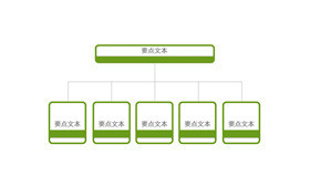 简约两层组织构架图PPT模板